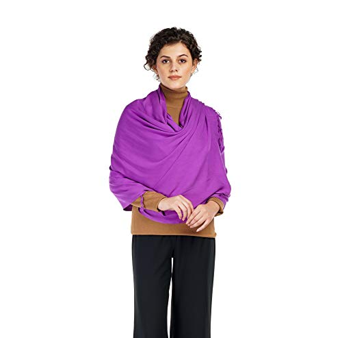 ALLEN & MATE Handcrafted Soft Pashmina Shawl Scarf Wrap Stole for Women in Solid Colors