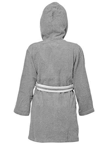 ALLEN & MATE Dressing Gown Kids, 100% Cotton Bathrobes with Hoodie and Pockets, Terry Towel Dressing Gown for Girls, Boys 3-12 Years