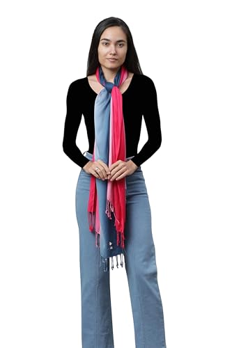 ALLEN & MATE Handcrafted Soft Pashmina Shawl Scarf Wrap Stole for Women in Solid Colors