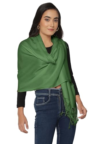ALLEN & MATE Handcrafted Soft Pashmina Shawl Scarf Wrap Stole for Women in Solid Colors