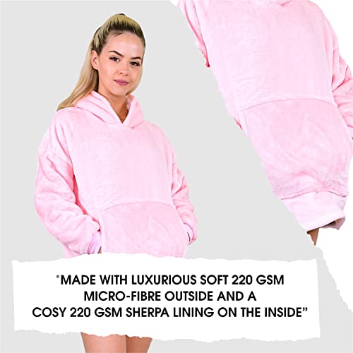 ALLEN & MATE Hoodie Blanket for Kids Adults, Oversized Blanket Hoodie, Warm Dressing Gown, Soft Fleece Hooded Robe, Gifts for Boys Girls Teens Adults