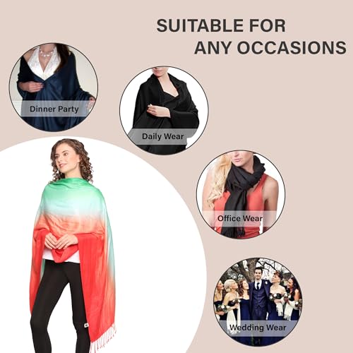 ALLEN & MATE Handcrafted Soft Pashmina Shawl Scarf Wrap Stole for Women in Solid Colors