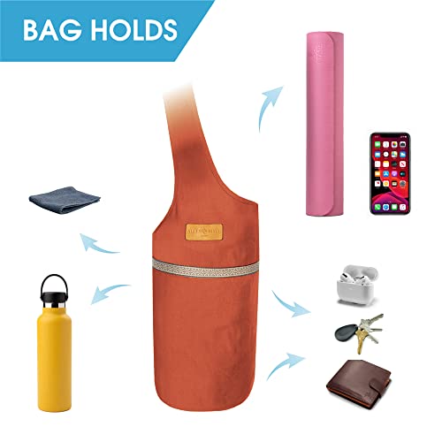 ALLEN & MATE Large Yoga Mat Bag with Side Pocket and Zipper Pocket, Fit Most Size Mats