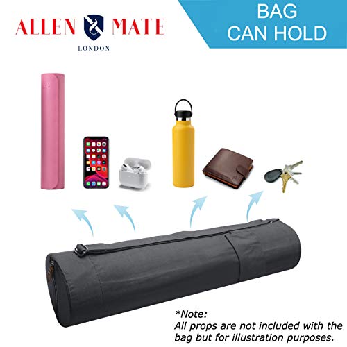 ALLEN & MATE Yoga Mat Bag and Carriers for Women and Men with Face Towel - Portable Multifunction Storage Pockets Canvas Yoga Bags