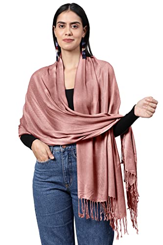 ALLEN & MATE Handcrafted Soft Pashmina Shawl Scarf Wrap Stole for Women in Solid Colors