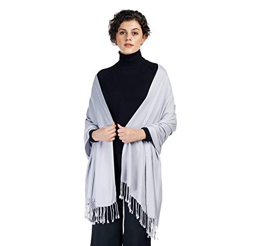 ALLEN & MATE Handcrafted Soft Pashmina Shawl Scarf Wrap Stole for Women in Solid Colors