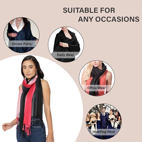 ALLEN & MATE Handcrafted Soft Pashmina Shawl Scarf Wrap Stole for Women in Solid Colors