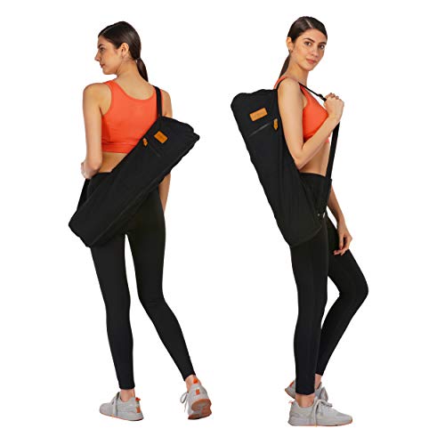 ALLEN & MATE Yoga Mat Bag and Carriers for Women and Men with Face Towel - Portable Multifunction Storage Pockets Canvas Yoga Bags
