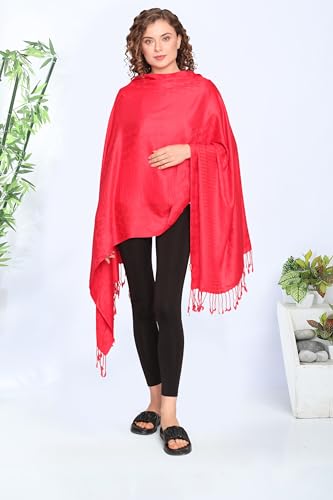 ALLEN & MATE Handcrafted Soft Pashmina Shawl Scarf Wrap Stole for Women in Solid Colors