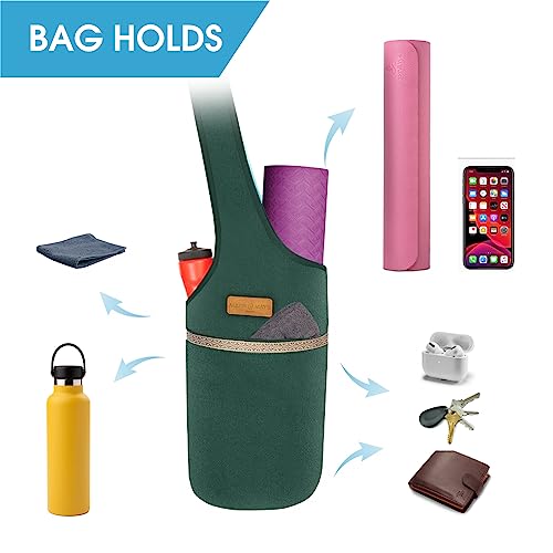 ALLEN & MATE Large Yoga Mat Bag with Side Pocket and Zipper Pocket, Fit Most Size Mats