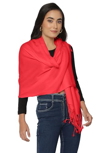 ALLEN & MATE Handcrafted Soft Pashmina Shawl Scarf Wrap Stole for Women in Solid Colors