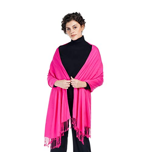 ALLEN & MATE Handcrafted Soft Pashmina Shawl Scarf Wrap Stole for Women in Solid Colors