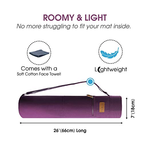 ALLEN & MATE Yoga Mat Bag and Carriers for Women and Men with Face Towel - Portable Multifunction Storage Pockets Canvas Yoga Bags