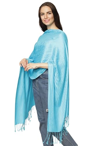 ALLEN & MATE Handcrafted Soft Pashmina Shawl Scarf Wrap Stole for Women in Solid Colors