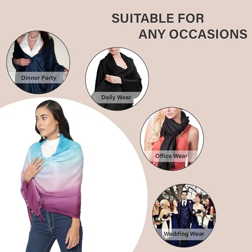 ALLEN & MATE Handcrafted Soft Pashmina Shawl Scarf Wrap Stole for Women in Solid Colors