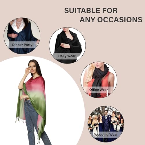 ALLEN & MATE Handcrafted Soft Pashmina Shawl Scarf Wrap Stole for Women in Solid Colors