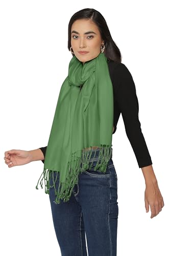 ALLEN & MATE Handcrafted Soft Pashmina Shawl Scarf Wrap Stole for Women in Solid Colors