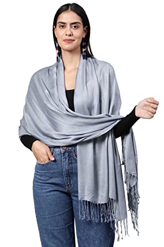 ALLEN & MATE Handcrafted Soft Pashmina Shawl Scarf Wrap Stole for Women in Solid Colors