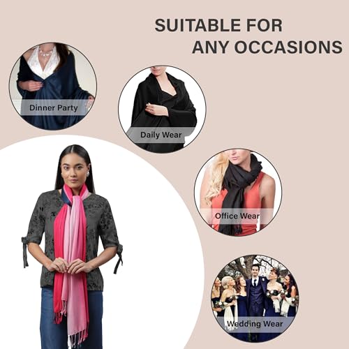 ALLEN & MATE Handcrafted Soft Pashmina Shawl Scarf Wrap Stole for Women in Solid Colors