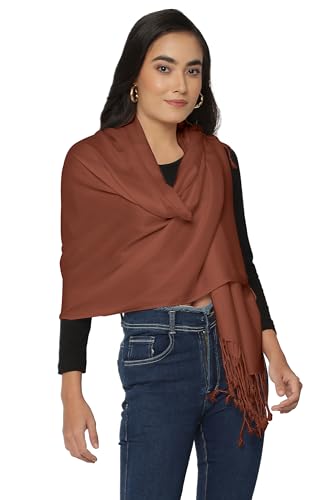 ALLEN & MATE Handcrafted Soft Pashmina Shawl Scarf Wrap Stole for Women in Solid Colors