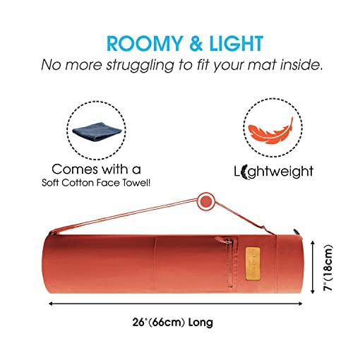 ALLEN & MATE Yoga Mat Bag and Carriers for Women and Men with Face Towel - Portable Multifunction Storage Pockets Canvas Yoga Bags