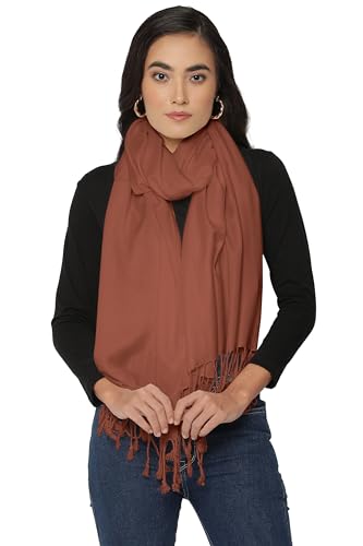 ALLEN & MATE Handcrafted Soft Pashmina Shawl Scarf Wrap Stole for Women in Solid Colors