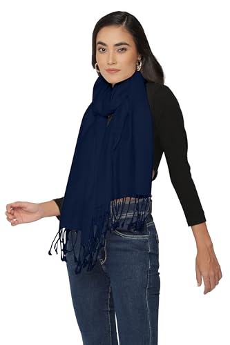ALLEN & MATE Handcrafted Soft Pashmina Shawl Scarf Wrap Stole for Women in Solid Colors