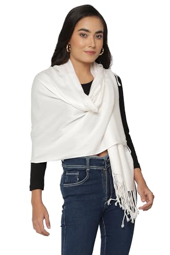 ALLEN & MATE Handcrafted Soft Pashmina Shawl Scarf Wrap Stole for Women in Solid Colors