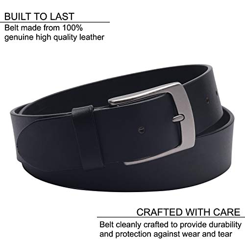 ALLEN & MATE Leather Belts for Men Anti-scratched Buckle Soft Men's Belts for Casual Jeans Dress