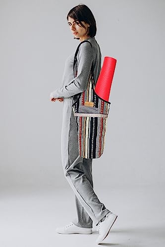 ALLEN & MATE Large Yoga Mat Bag with Side Pocket and Zipper Pocket, Fit Most Size Mats