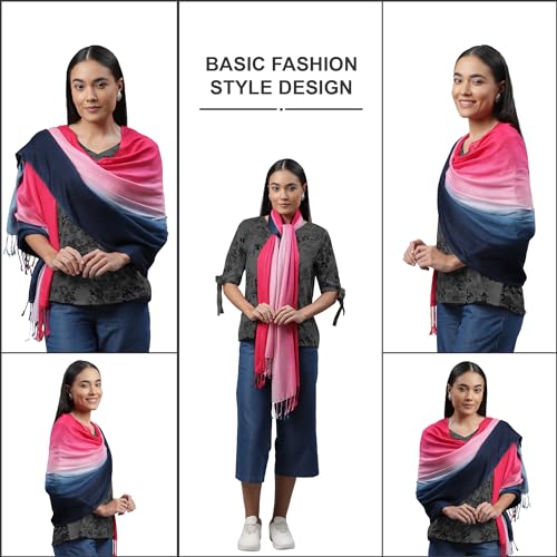 ALLEN & MATE Handcrafted Soft Pashmina Shawl Scarf Wrap Stole for Women in Solid Colors