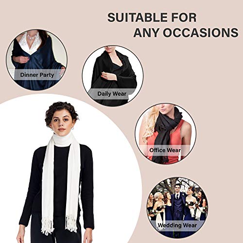 ALLEN & MATE Handcrafted Soft Pashmina Shawl Scarf Wrap Stole for Women in Solid Colors