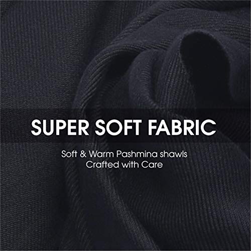 ALLEN & MATE Handcrafted Soft Pashmina Shawl Scarf Wrap Stole for Women in Solid Colors