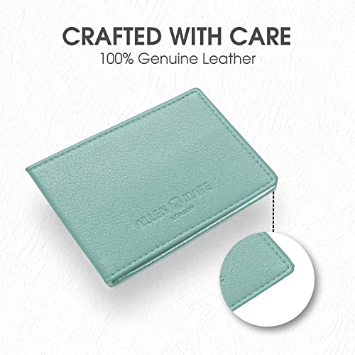 ALLEN & MATE Genuine Leather Bus Pass Travel Card Holder/Driving License Oyster, Minimalist Wallet Credit Card Holder