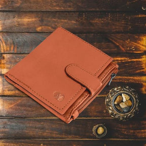 ALLEN & MATE Leather Card Holder Slim Wallet with Zip Coin Pocket, RFID Blocking Minimalist Wallet Credit Card Holder, Holds up to 7 Cards and Bank Notes, with Gift Box