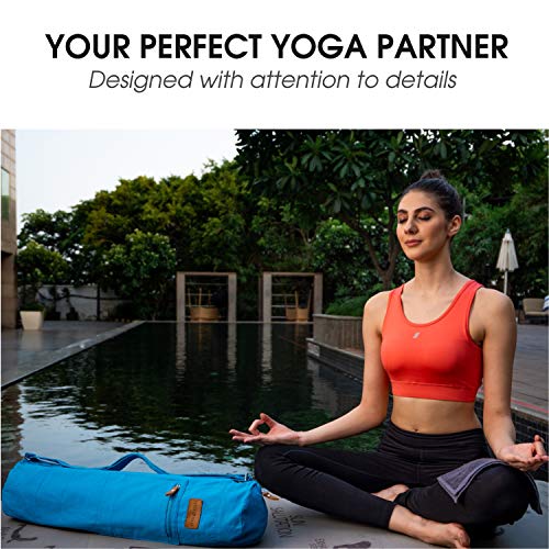 ALLEN & MATE Yoga Mat Bag and Carriers for Women and Men with Face Towel - Portable Multifunction Storage Pockets Canvas Yoga Bags