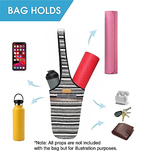 ALLEN & MATE Large Yoga Mat Bag with Side Pocket and Zipper Pocket, Fit Most Size Mats