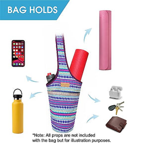 ALLEN & MATE Large Yoga Mat Bag with Side Pocket and Zipper Pocket, Fit Most Size Mats