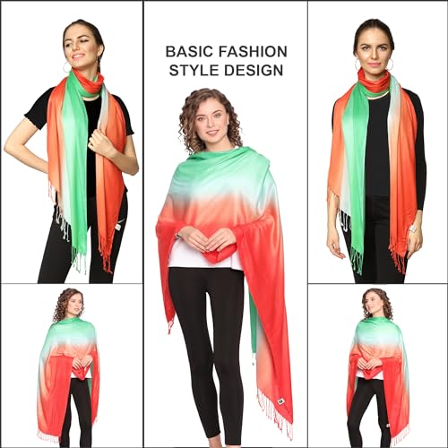 ALLEN & MATE Handcrafted Soft Pashmina Shawl Scarf Wrap Stole for Women in Solid Colors