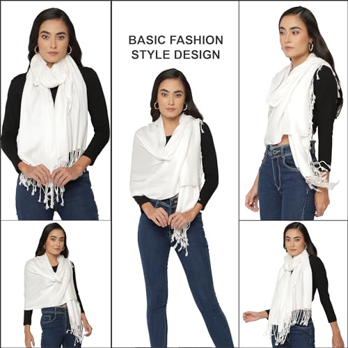 ALLEN & MATE Handcrafted Soft Pashmina Shawl Scarf Wrap Stole for Women in Solid Colors