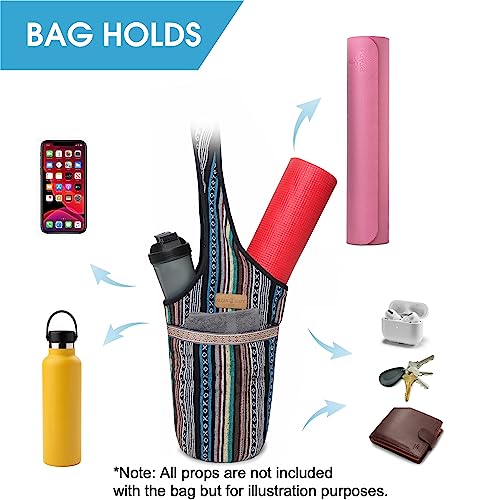 ALLEN & MATE Large Yoga Mat Bag with Side Pocket and Zipper Pocket, Fit Most Size Mats