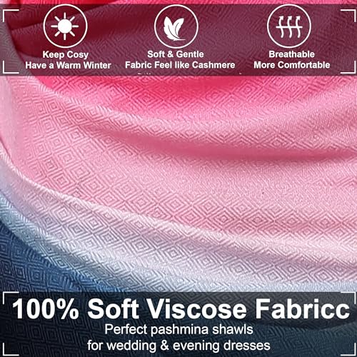 ALLEN & MATE Handcrafted Soft Pashmina Shawl Scarf Wrap Stole for Women in Solid Colors