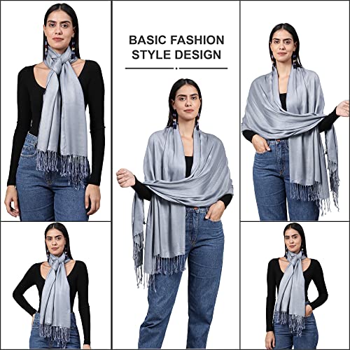 ALLEN & MATE Handcrafted Soft Pashmina Shawl Scarf Wrap Stole for Women in Solid Colors