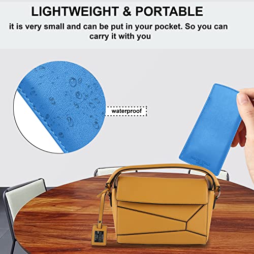 ALLEN & MATE Real Leather Reading Glasses Case Slim Soft Spectacles Pouch Sleeve with Glass Cleaning Cloth