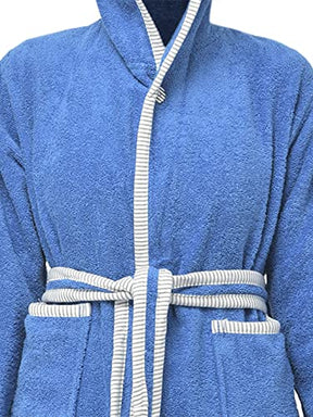 ALLEN & MATE Dressing Gown Kids, 100% Cotton Bathrobes with Hoodie and Pockets, Terry Towel Dressing Gown for Girls, Boys 3-12 Years