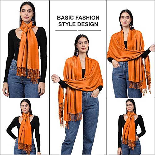 ALLEN & MATE Handcrafted Soft Pashmina Shawl Scarf Wrap Stole for Women in Solid Colors