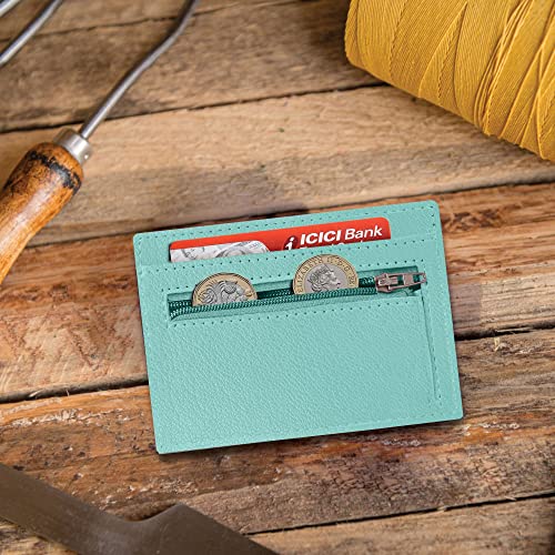 ALLEN & MATE Leather Card Holder Slim Wallet, RFID Blocking Minimalist Wallet Credit Card Holder, Holds Cards and Bank Notes