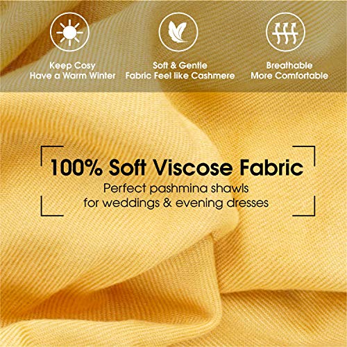 ALLEN & MATE Handcrafted Soft Pashmina Shawl Scarf Wrap Stole for Women in Solid Colors