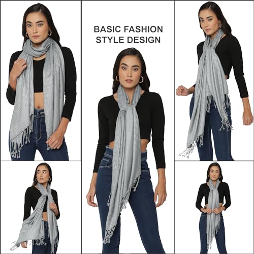 ALLEN & MATE Handcrafted Soft Pashmina Shawl Scarf Wrap Stole for Women in Solid Colors