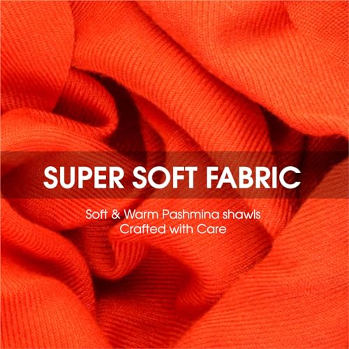 ALLEN & MATE Handcrafted Soft Pashmina Shawl Scarf Wrap Stole for Women in Solid Colors
